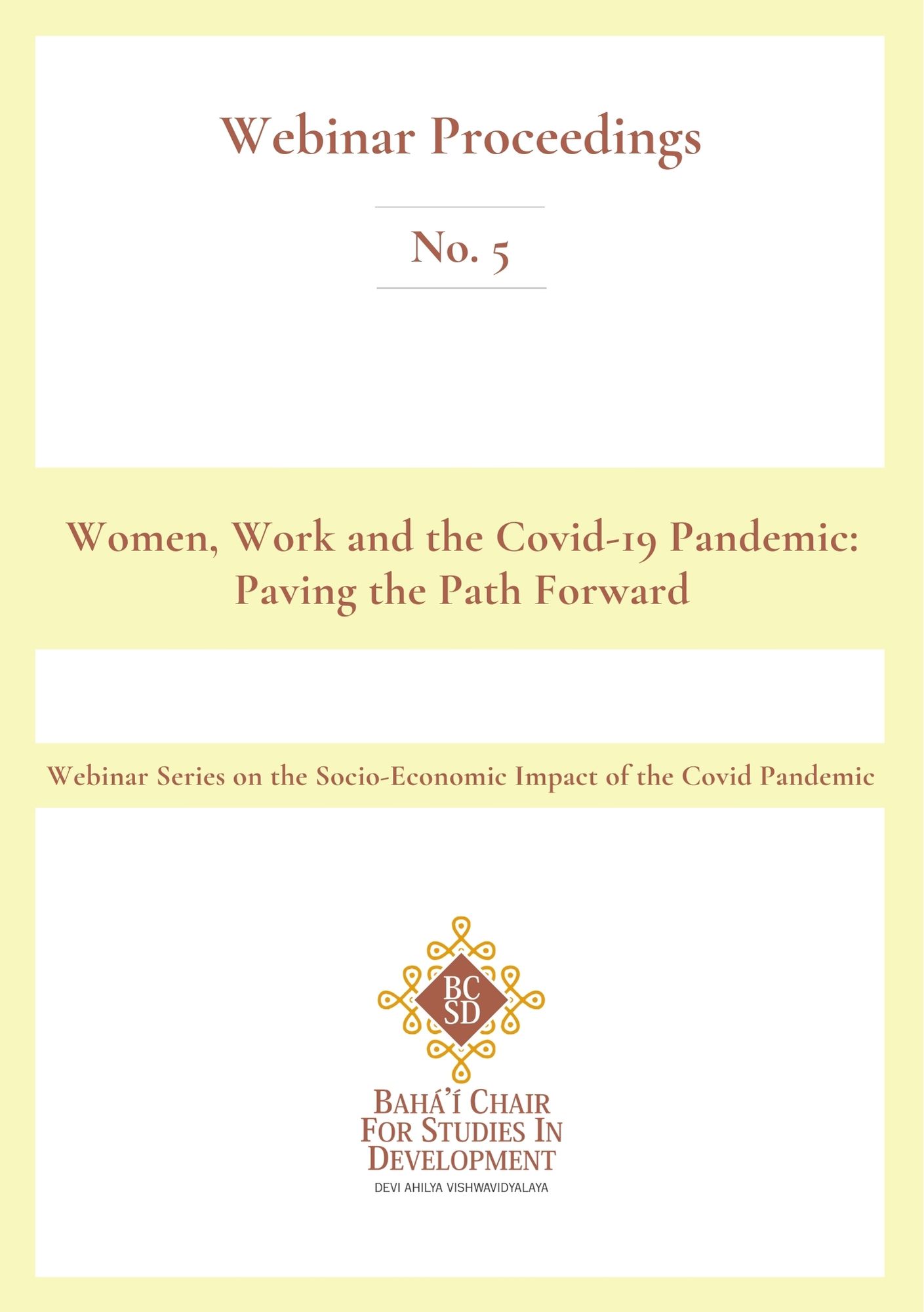 Webinar Proceedings Women Work and Pandemic